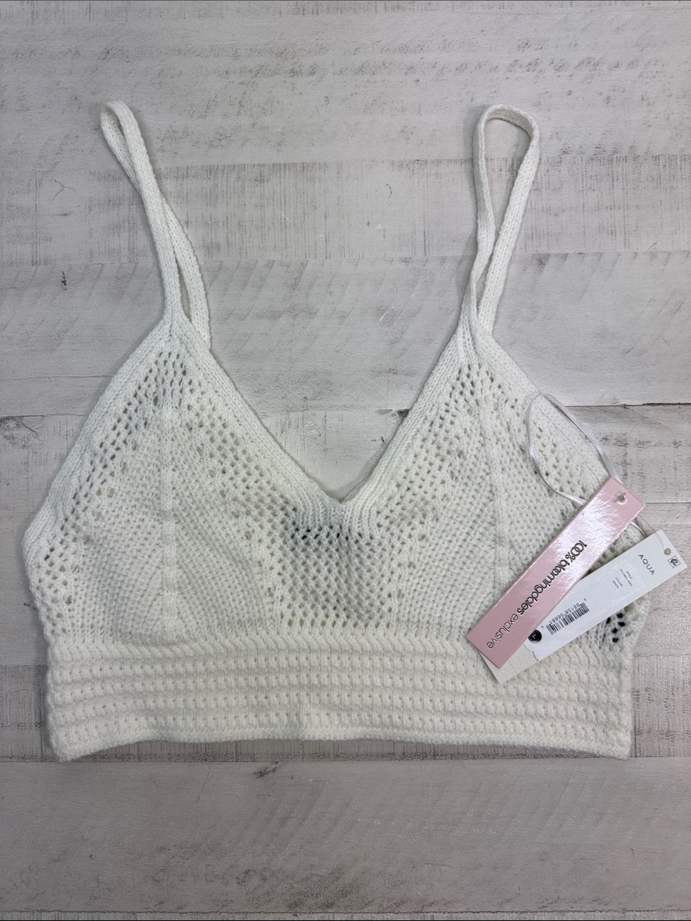 Aqua Crochet Crop Top bloomindales exclusive nwt size large